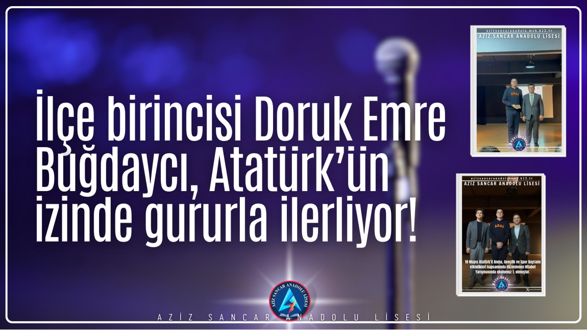  Hitabet Yarışmasında Öğrencimiz Doruk Emre Buğdaycı İlçe Birincisi Oldu